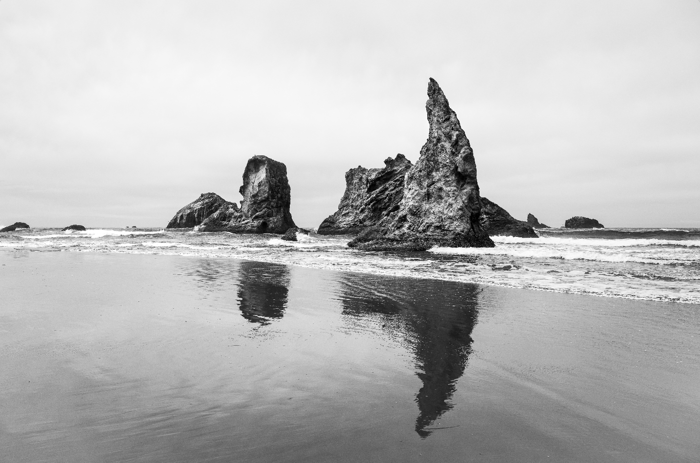 Bandon Beach, Black & White